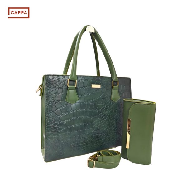 Emerald Luxe Croc-Embossed
