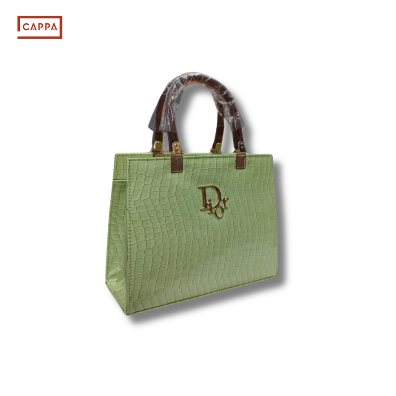 Dior Inspired Croc-Textured Elegant Handbag