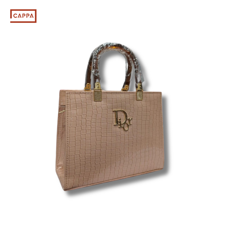 Dior Inspired Croc-Textured Elegant Handbag